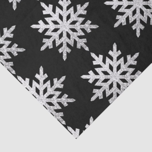 Silver Glitter Snowflake Tissuepapier (Detail)