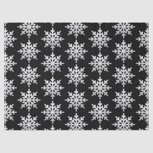 Silver Glitter Snowflake Tissuepapier (Voorkant)