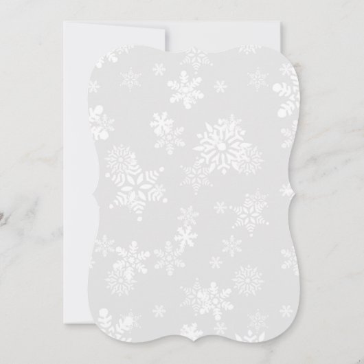 Silver Glitter Snowflake Twins Baby shower Kaart (Achterkant)