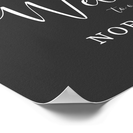 Silver Glitter Snowflake Winter Weduwen Welkom Poster (Hoek)