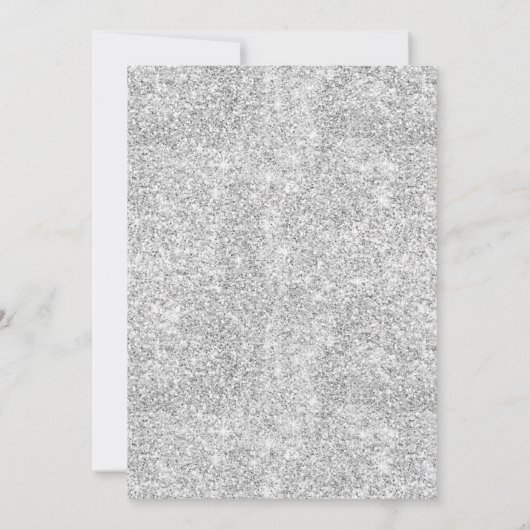 Silver Glitter Snowflake Xmas Holiday Party Rood Kaart (Achterkant)