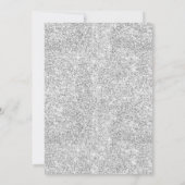 Silver Glitter Snowflake Xmas Holiday Party Zwart Kaart (Achterkant)