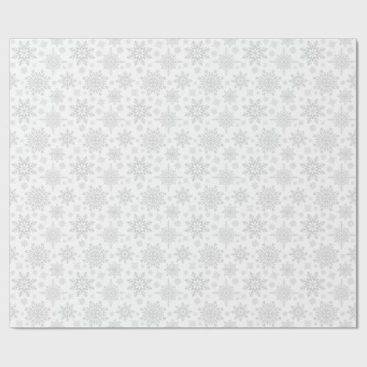 Silver Glitter Snowflakes Cadeaupapier (Vlak)