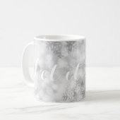 Silver Glitter Snowflakes Festive Koffiemok (Voorkant links)