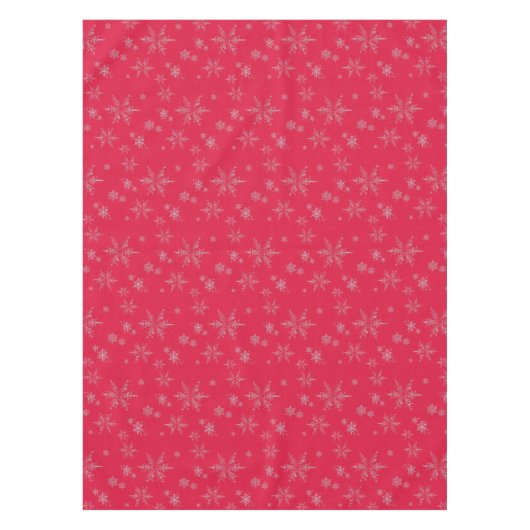 Silver Glitter Snowflakes kerst Tafelkleed (Voorkant)