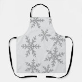 Silver Glitter Snowflakes, kerstmis Schort (Voorkant)