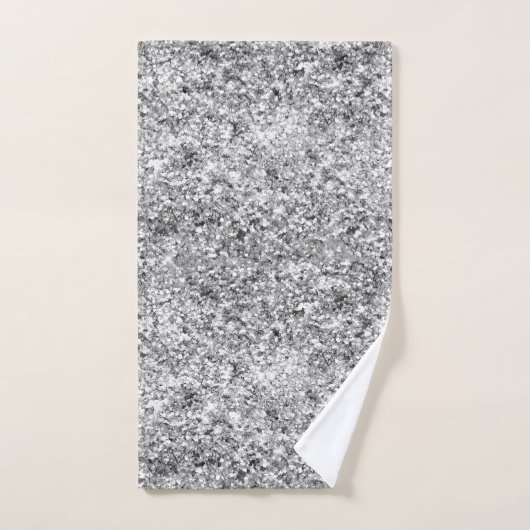 Silver Glitter Sparkle Bad Handdoek (Handdoek)