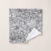Silver Glitter Sparkle Bad Handdoek (Wasdoekje)