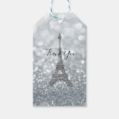Silver Glitter Sparkle Bling Eiffel Tower Party Cadeaulabel (Voorkant)