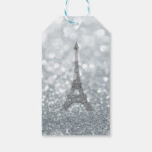 Silver Glitter Sparkle Bling Eiffel Tower Party Cadeaulabel (Achterkant)
