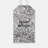 Silver Glitter Sparkle Cadeaulabel (Voorkant)