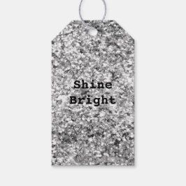 Silver Glitter Sparkle Cadeaulabel