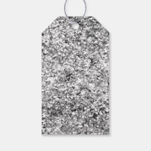 Silver Glitter Sparkle Cadeaulabel (Achterkant)