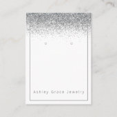 Silver Glitter Sparkle Earring Display Kaart Visitekaartje (Voorkant)