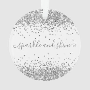 Silver Glitter Sparkle en Shine Prettige feestdage Ornament