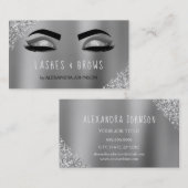 Silver Glitter Sparkle Eyelashes Lashes Brows Visitekaartje (Voorkant / Achterkant)