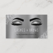 Silver Glitter Sparkle Eyelashes Lashes Brows Visitekaartje (Voorkant)