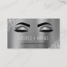 Silver Glitter Sparkle Eyelashes Lashes Brows Visitekaartje