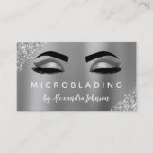 Silver Glitter Sparkle Eyelashes Microblading Visitekaartje (Voorkant)