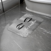 Silver Glitter Sparkle Eyelashes Monogram Naam Badmat