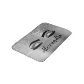 Silver Glitter Sparkle Eyelashes Monogram Naam Badmat (Gekanteld)