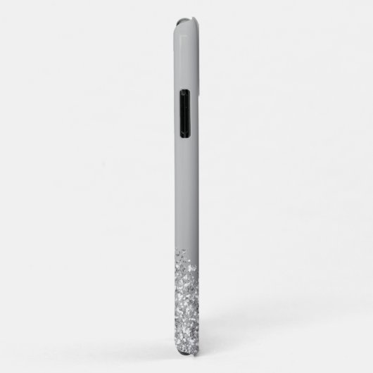 Silver Glitter Sparkle Eyelashes Monogram Naam Case-Mate iPhone Case (Achterkant/rechts)