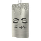 Silver Glitter Sparkle Eyelashes Monogram Naam Luchtverfrisser (Links)