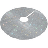 Silver Glitter Sparkle Faux-kerstverlichting Kerstboom Rok (Gekanteld)