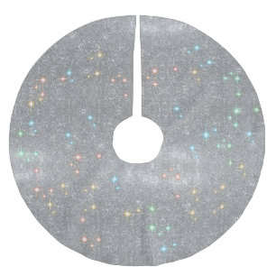 Silver Glitter Sparkle Faux-kerstverlichting Kerstboom Rok