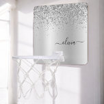 Silver Glitter Sparkle Glam Metal Monogram Naam Mini Basketbalbord<br><div class="desc">Silver Faux Folie Metallic Sparkle Glitter Brushed Metal Monogram Name Mini Basketball Hoop. Dit maakt de perfecte liefhebbende 16 verjaardag,  bruiloft,  vrijgezellenfeest,  verjaardagsdag,  baby shower of vrijgezellenfeest voor iemand die van luxe glam en stijl houdt.</div>