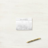 Silver Glitter Sparkle Glam Trendy Personalized Post-it® Notes (Op bureau)