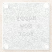 Silver Glitter Sparkle Glazen Onderzetter (Achterkant)