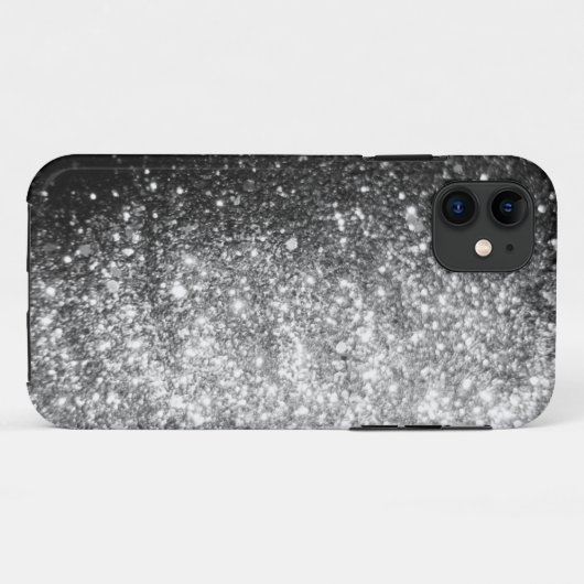 Silver GLitter Sparkle iPhone Case (Achterkant (horizontaal))