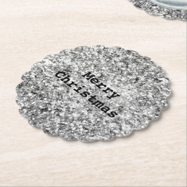 Silver Glitter Sparkle Kartonnen Onderzetters