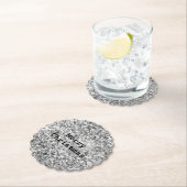 Silver Glitter Sparkle Kartonnen Onderzetters (Insitu)