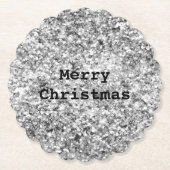Silver Glitter Sparkle Kartonnen Onderzetters (Voorkant)