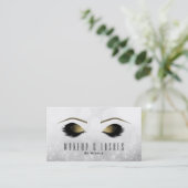 Silver Glitter Sparkle Makeup Eyelashes Beauty Spa Visitekaartje (Staand voorkant)
