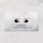 Silver Glitter Sparkle Makeup Eyelashes Beauty Spa Visitekaartje (Achterkant)