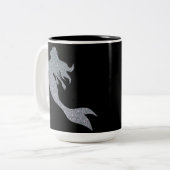 Silver Glitter Sparkle Mermaid Black Coffee Mok (Voorkant links)