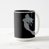 Silver Glitter Sparkle Mermaid Black Coffee Mok (Voorkant rechts)