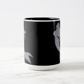 Silver Glitter Sparkle Mermaid Black Coffee Mok (Center)