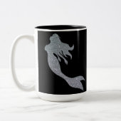 Silver Glitter Sparkle Mermaid Black Coffee Mok (Links)