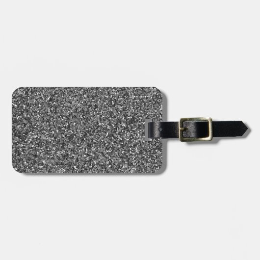 Silver Glitter Sparkle Metallic Bagagelabel (Voorkant horizontaal)