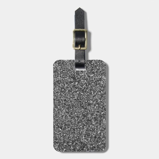 Silver Glitter Sparkle Metallic Bagagelabel (Voorkant verticaal)