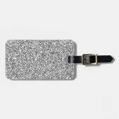 Silver Glitter Sparkle Metallic Bagagelabel (Voorkant horizontaal)