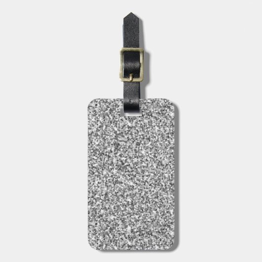 Silver Glitter Sparkle Metallic Bagagelabel (Voorkant verticaal)