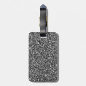 Silver Glitter Sparkle Metallic Bagagelabel (Achterkant verticaal)
