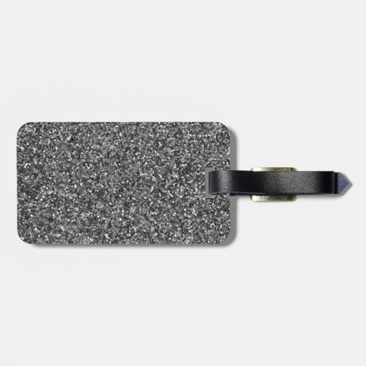 Silver Glitter Sparkle Metallic Bagagelabel (Achterkant horizontaal)