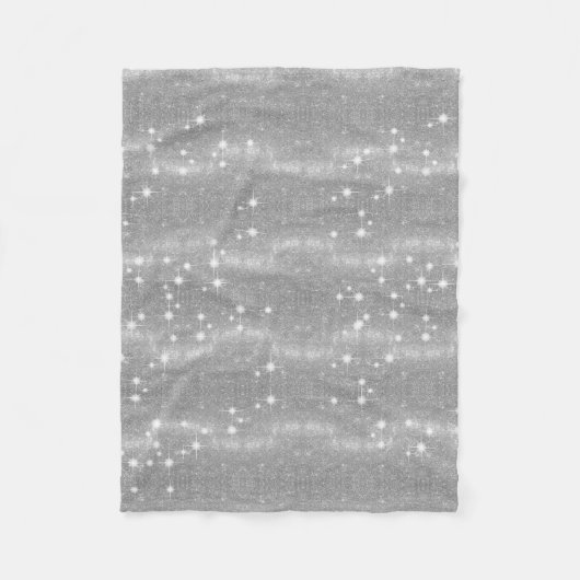 Silver Glitter Sparkle Metallic Kijk Fleece Deken (Voorkant)