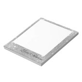 Silver Glitter Sparkle Metallic Kijk Notitieblok (Linkerzijde)